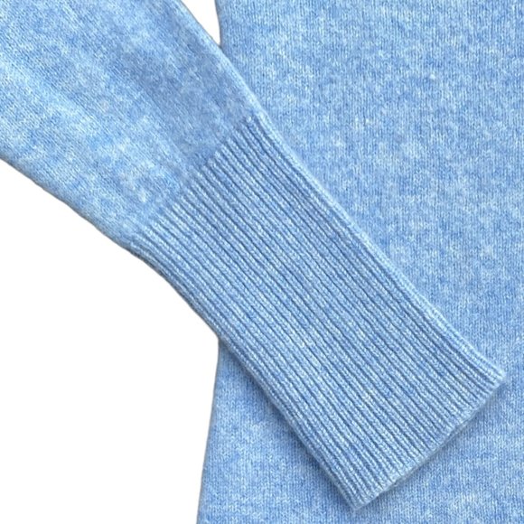 Athleta 100% Cashmere Turtleneck Sweater Heather Blue Minimalist Quiet Luxury-XS - Picture 7 of 13